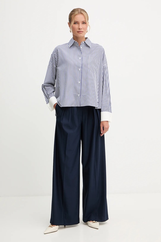 Weekend Max Mara cămașă din bumbac ARTURO 2525116042600 bleumarin AW25