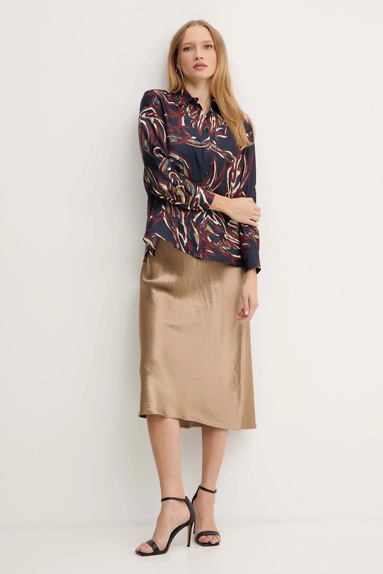 Weekend Max Mara cămașă de mătase RIVE 2525116062600 bleumarin AW25