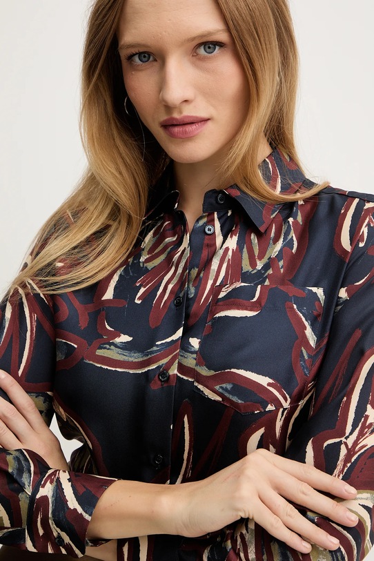Weekend Max Mara cămașă de mătase RIVE bleumarin 2525116062600