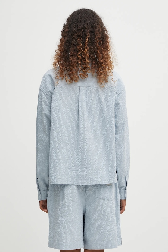 Одежда Хлопковая рубашка Carhartt WIP W' L/S Toland I035132.31SXX голубой