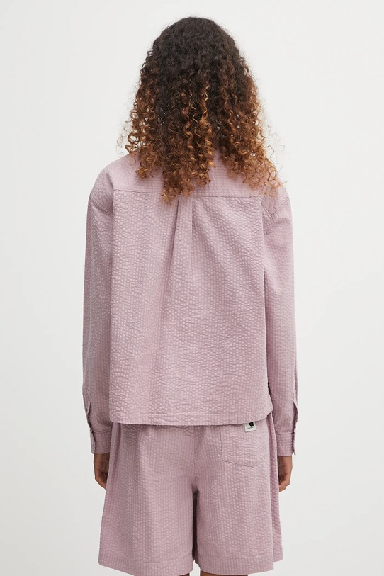Odzież Carhartt WIP koszula bawełniana W' L/S Toland I035132.31TXX różowy