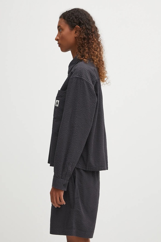 Carhartt WIP koszula bawełniana W' L/S Toland I035132.31RXX czarny AW25