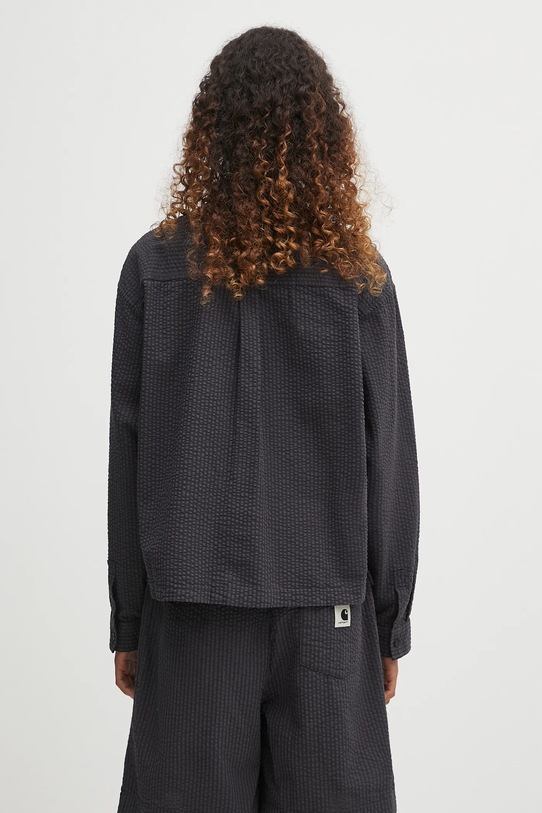 Odzież Carhartt WIP koszula bawełniana W' L/S Toland I035132.31RXX czarny