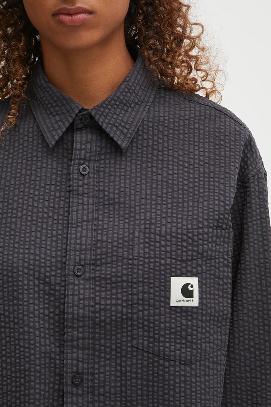 Carhartt WIP koszula bawełniana W' L/S Toland czarny I035132.31RXX