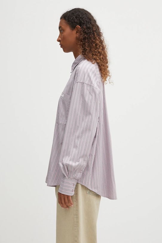 Bavlněná košile Carhartt WIP W' L/S Grimsby I035134.32WXX fialová AW25