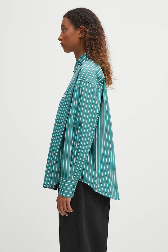 Βαμβακερό πουκάμισο Carhartt WIP W' L/S Grimsby I035134.30MXX πράσινο AW25