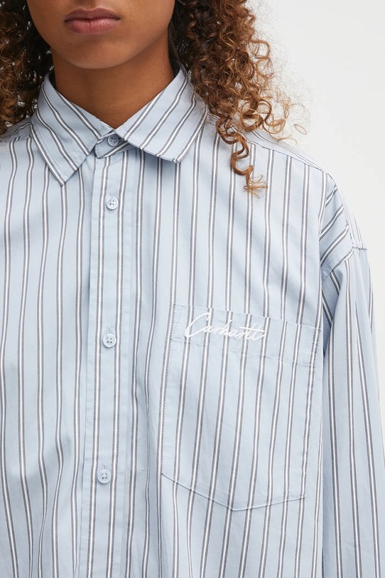 Хлопковая рубашка Carhartt WIP W' L/S Grimsby голубой I035134.30OXX