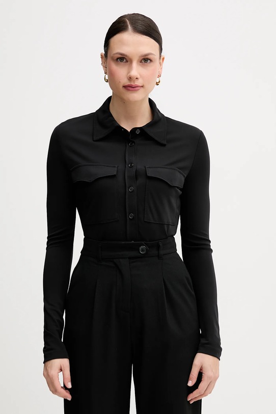 Košulja Sisley casual crna 54HXLQ09M