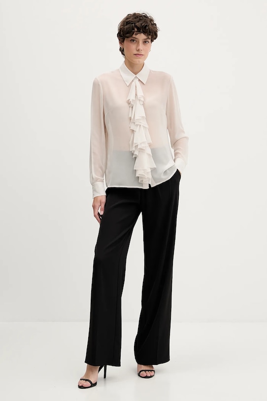 Srajca Sisley 5NOXLQ09T bež AW25
