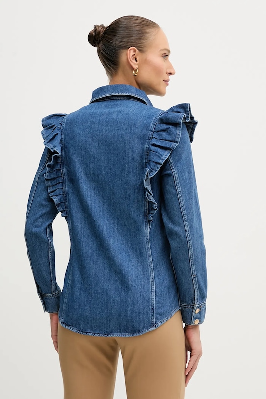 Odzież Sisley koszula bawełniana 53GELQ09N granatowy