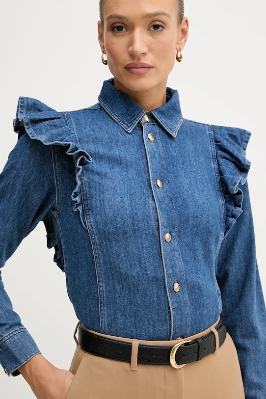 Sisley koszula bawełniana granatowy 53GELQ09N