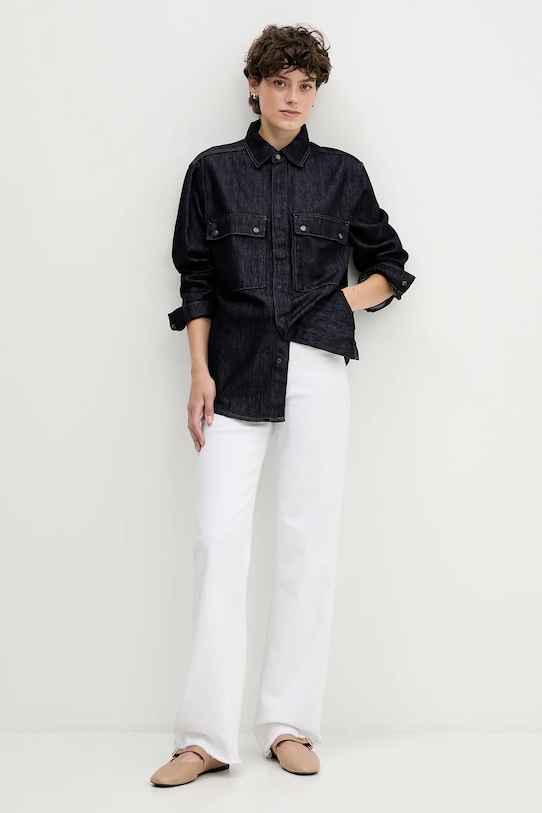 Srajca Sisley 547ZLQ09D mornarsko modra AW25
