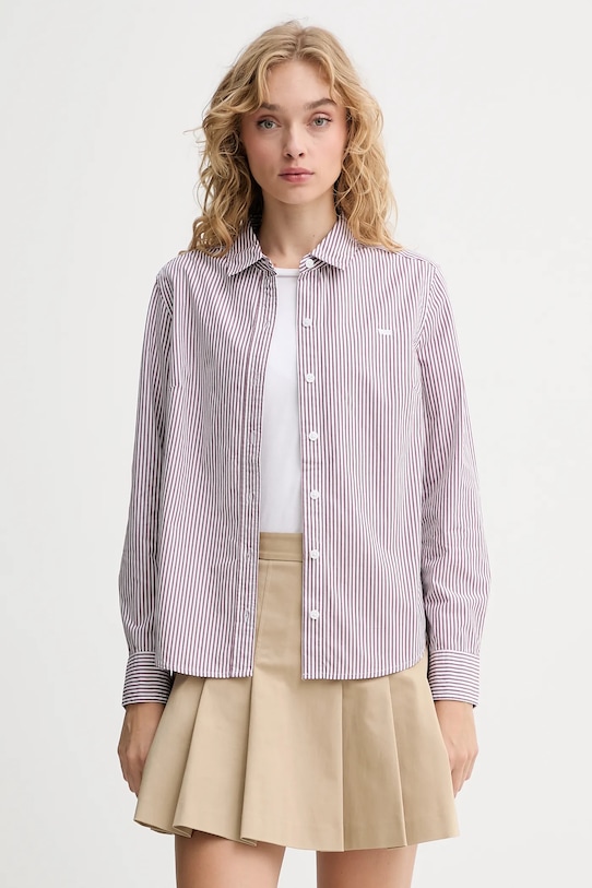 Levi's koszula bawełniana wzorzyste brązowy 34574.0062