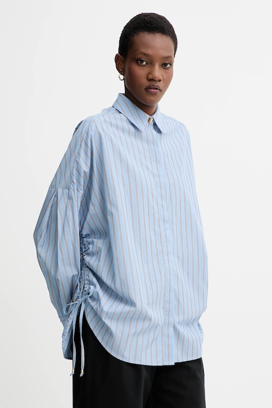 Sessun camicia in cotone blu 25110027
