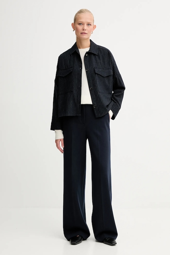 Sessun camicia con lana 25110028 blu navy AW25