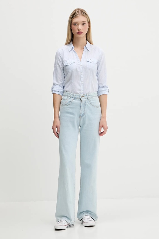 Hollister Co. koszula bawełniana KI340.5425.104 niebieski AW25