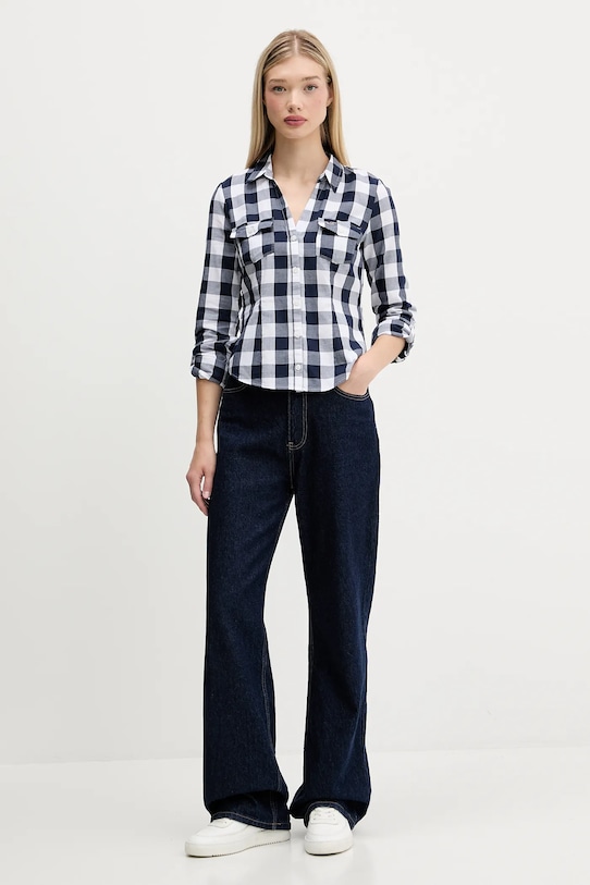 Hollister Co. koszula bawełniana KI340.5425.205 granatowy AW25