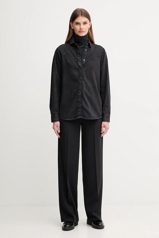 Πουκάμισο Pepe Jeans PL3051236 μαύρο AW25