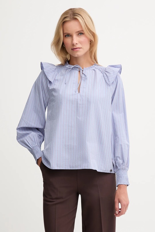 Pepe Jeans bluzka bawełniana wzorzyste niebieski PL3051254