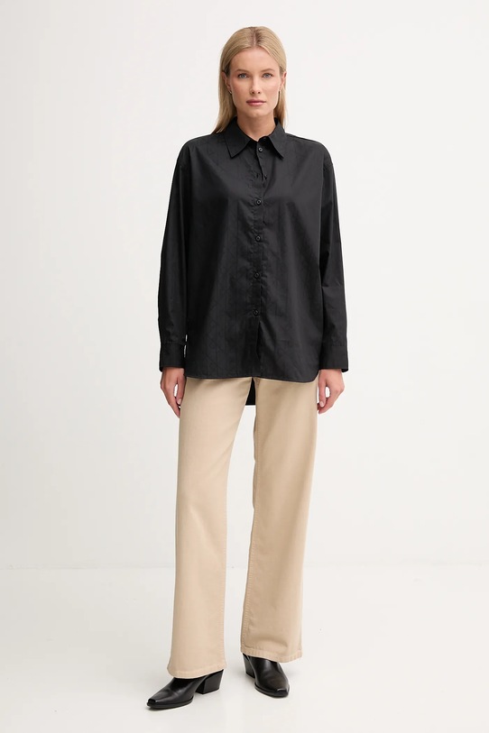 Calvin Klein Jeans cămașă din bumbac LV044D167G negru AW25