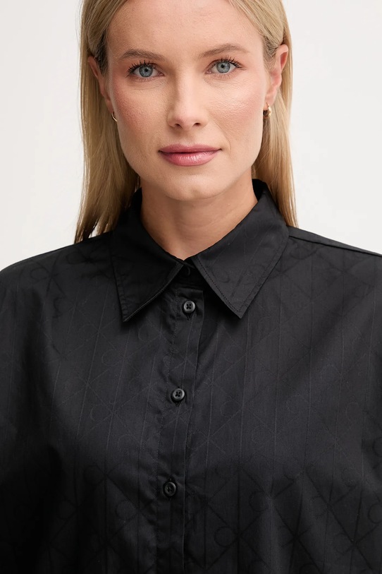 Calvin Klein Jeans cămașă din bumbac negru LV044D167G