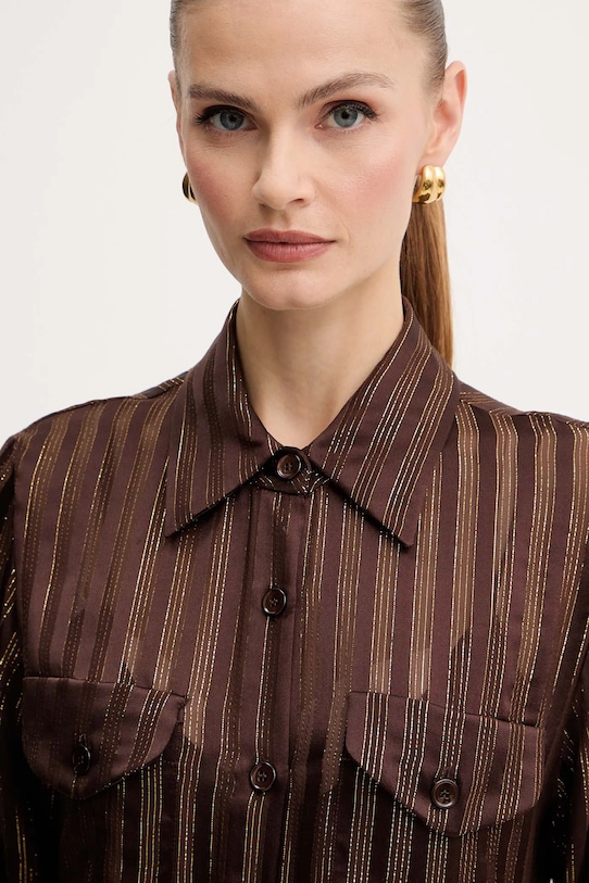 Luisa Spagnoli koszula jedwabna brązowy 542740