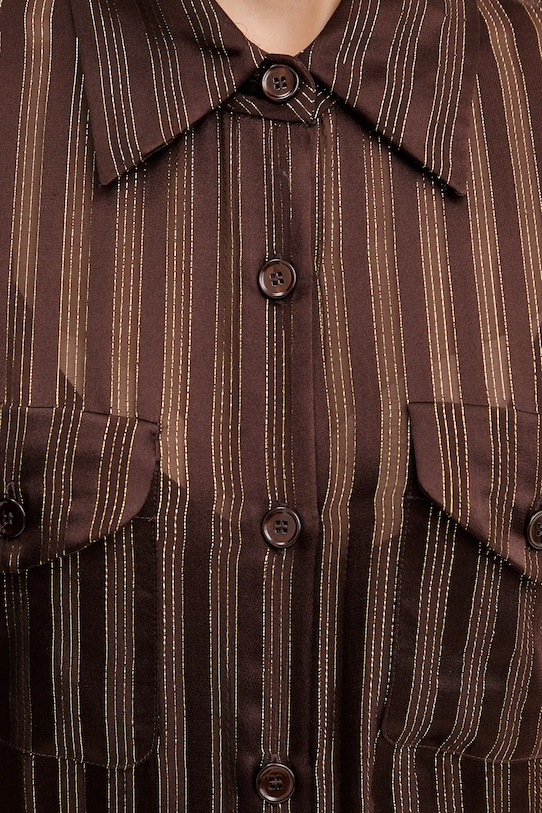 Luisa Spagnoli koszula jedwabna 542740 brązowy