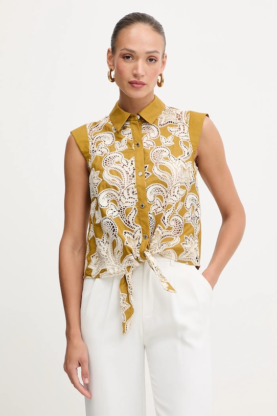 Bavlnená košeľa Morgan nášivka zelená COILA