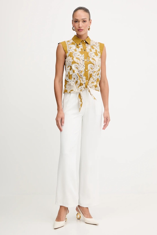 Bavlnená košeľa Morgan COILA zelená AW25