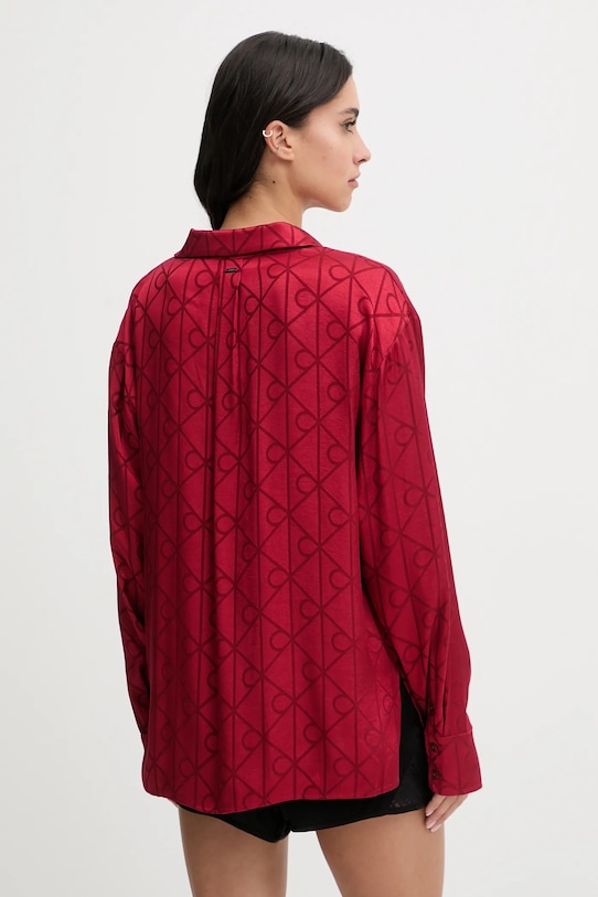 Calvin Klein Underwear pizsama felső LV00QS7535 burgundia AW25