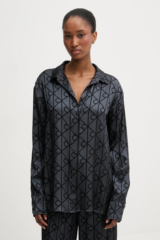 Calvin Klein Underwear koszula piżamowa tkanina szary LV00QS7535