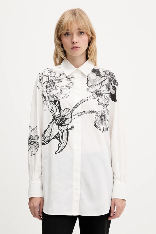 Desigual koszula bawełniana BYN LACROIX nadruk biały 25WWCW07
