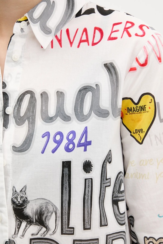 Хлопковая рубашка Desigual SOUL 25WWCW10 серый