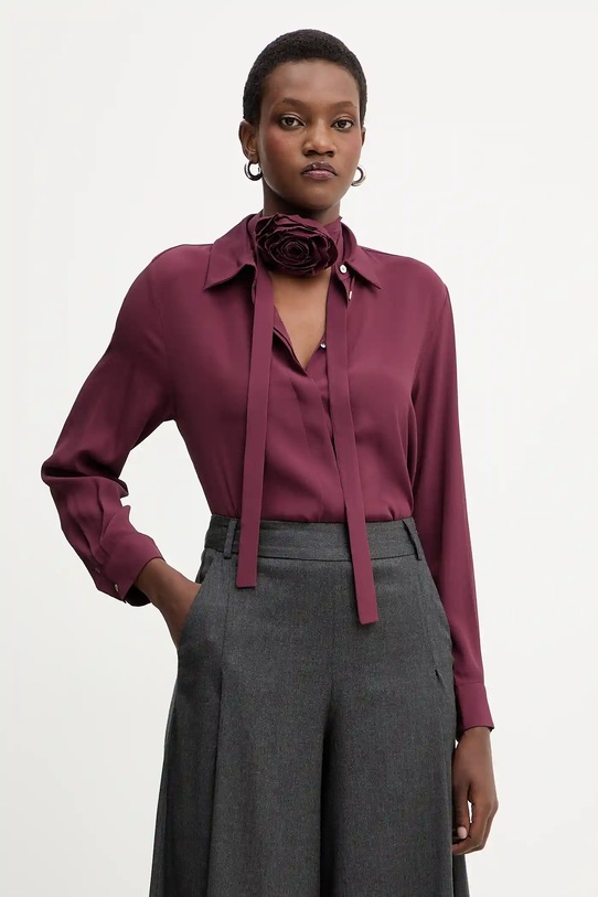 Svilena košulja Marella večernje bordo 2523116071200