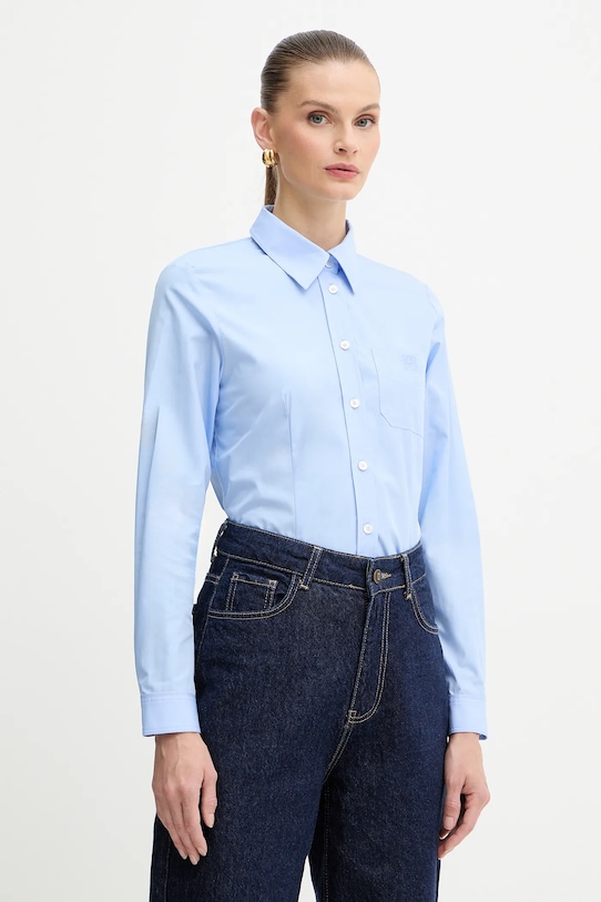 Хлопковая рубашка Marella casual голубой 2523116074200