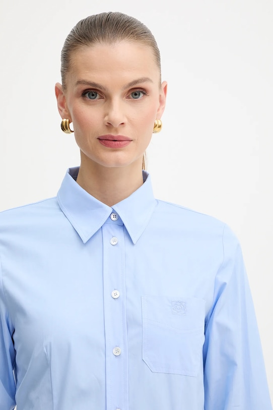 Хлопковая рубашка Marella голубой 2523116074200