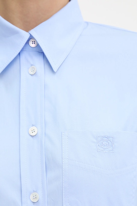 Хлопковая рубашка Marella 2523116074200 голубой