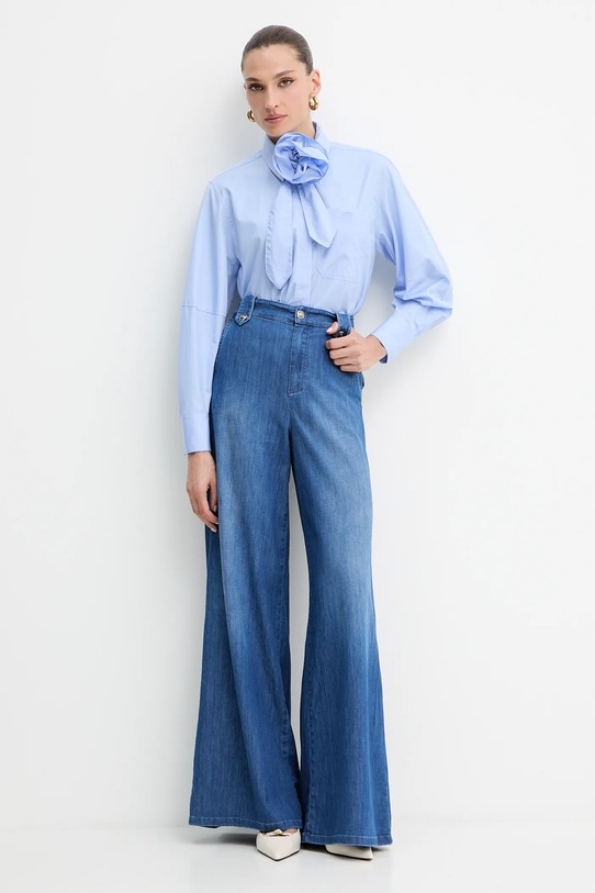 Βαμβακερό πουκάμισο Marella 2523116084200 μπλε AW25