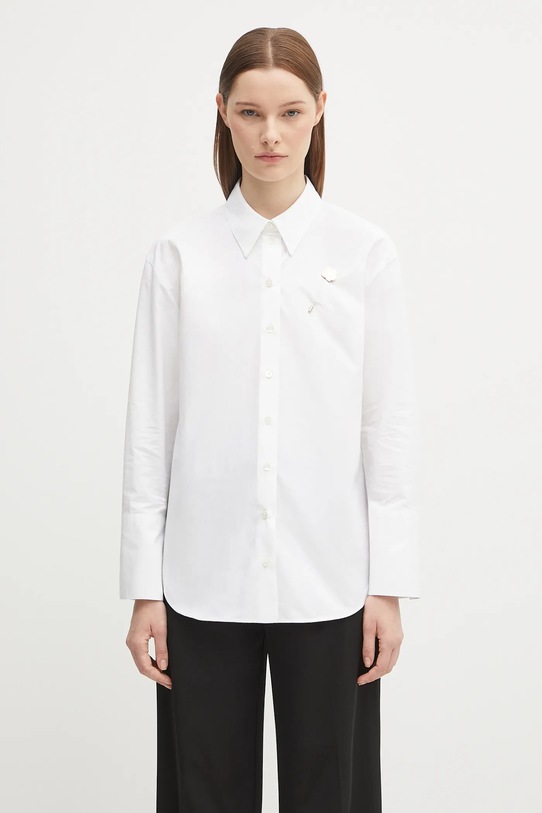 Kenzo koszula bawełniana Boke Pin Regular bawełna biały FF62CH2549LB