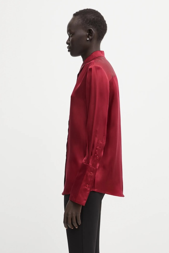 Anine Bing koszula z dodatkiem jedwabiu amanda A.07.11687 bordowy AW25