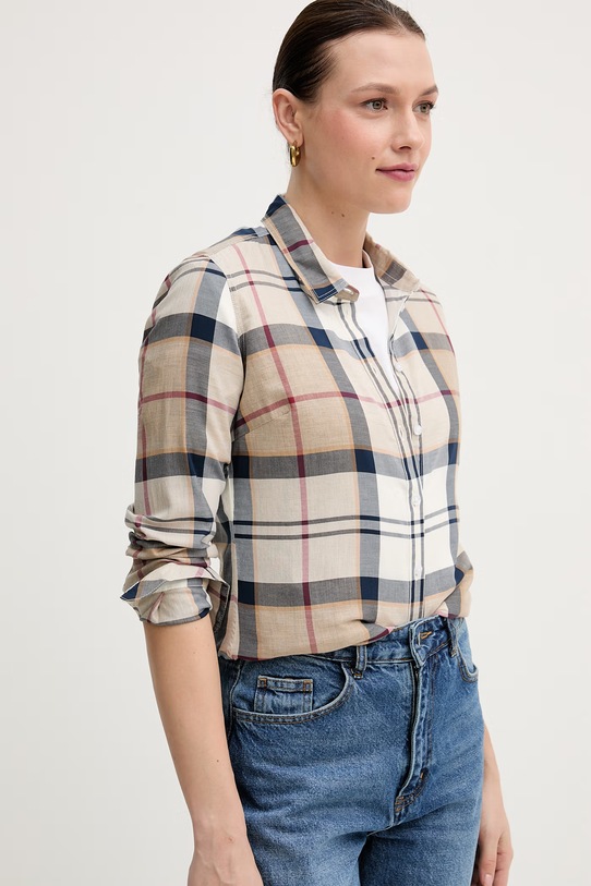 Barbour koszula bawełniana BRENDON brązowy LSH1353