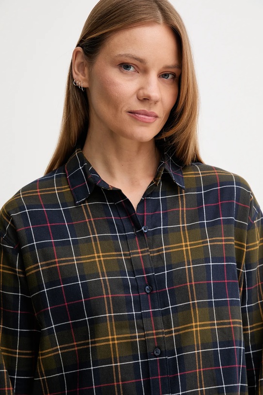 Barbour koszula bawełniana ELISHAW granatowy LSH1560