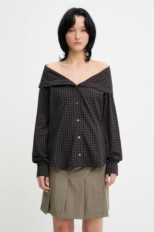 Our Legacy camicia in cotone Kaonashi regolare nero W4252KB