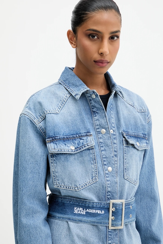 Karl Lagerfeld Jeans koszula jeansowa niebieski A4W11003