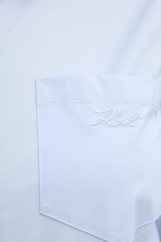 Srajca z dodatkom bombaža Karl Lagerfeld A4W11038 modra