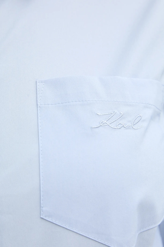 Srajca z dodatkom bombaža Karl Lagerfeld A4W11038 modra