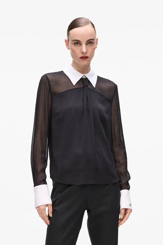 Halenka Karl Lagerfeld hladký černá A4W11008