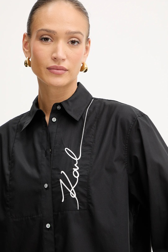 Karl Lagerfeld cămașă negru A4W11014