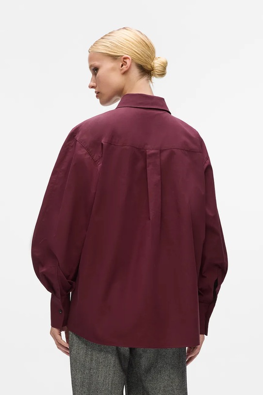 Karl Lagerfeld cămașă din bumbac A4W11022 burgundia AW25