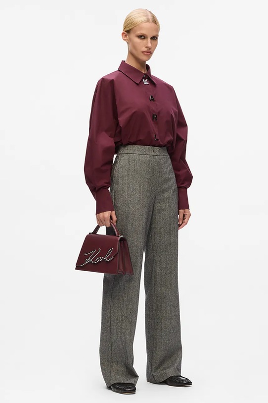 Karl Lagerfeld cămașă din bumbac burgundia A4W11022